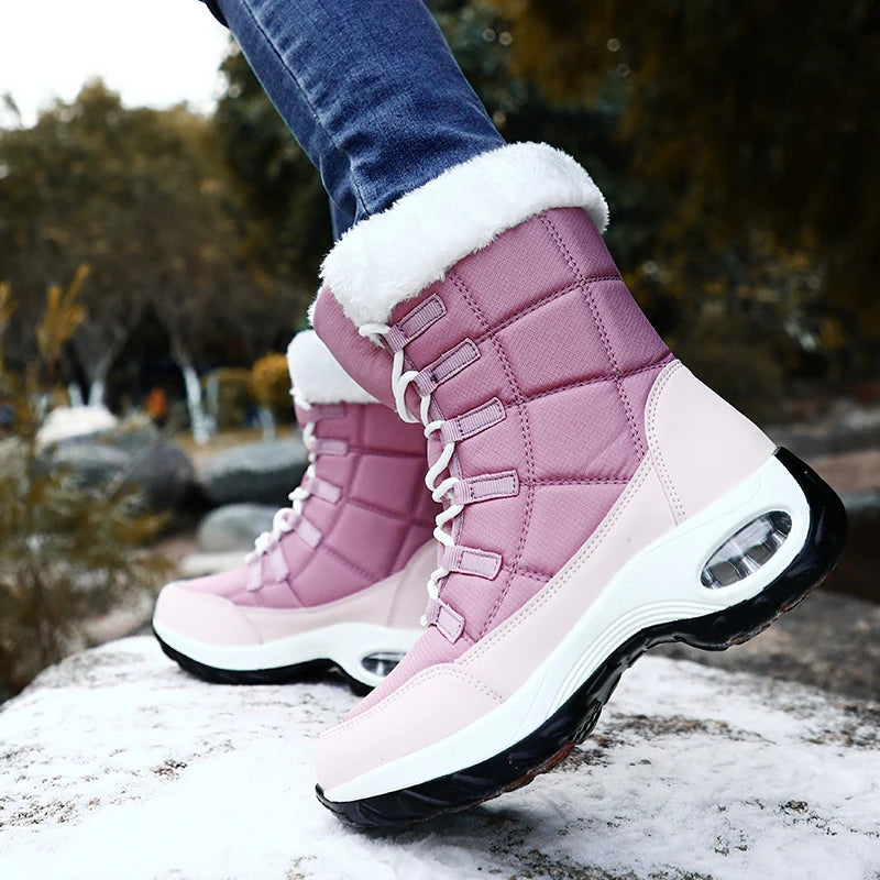 NOUVEAU RICHE Damen Neue Winterstiefel Warme Schneestiefel Wasserdichte
