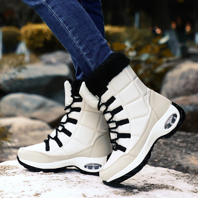 NOUVEAU RICHE Damen Neue Winterstiefel Warme Schneestiefel Wasserdichte