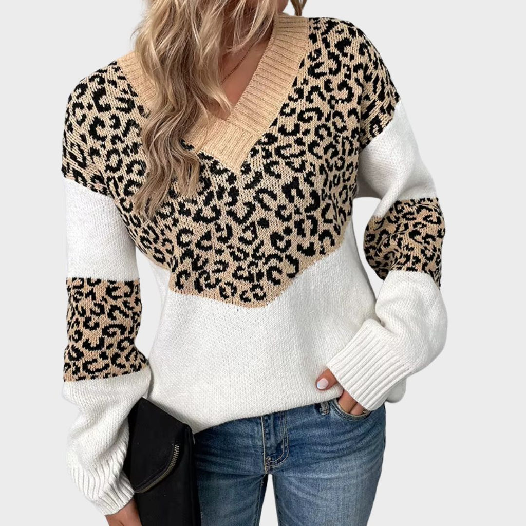 Solis | Damen Pullover | Langarm mit Kontrastabschnitten