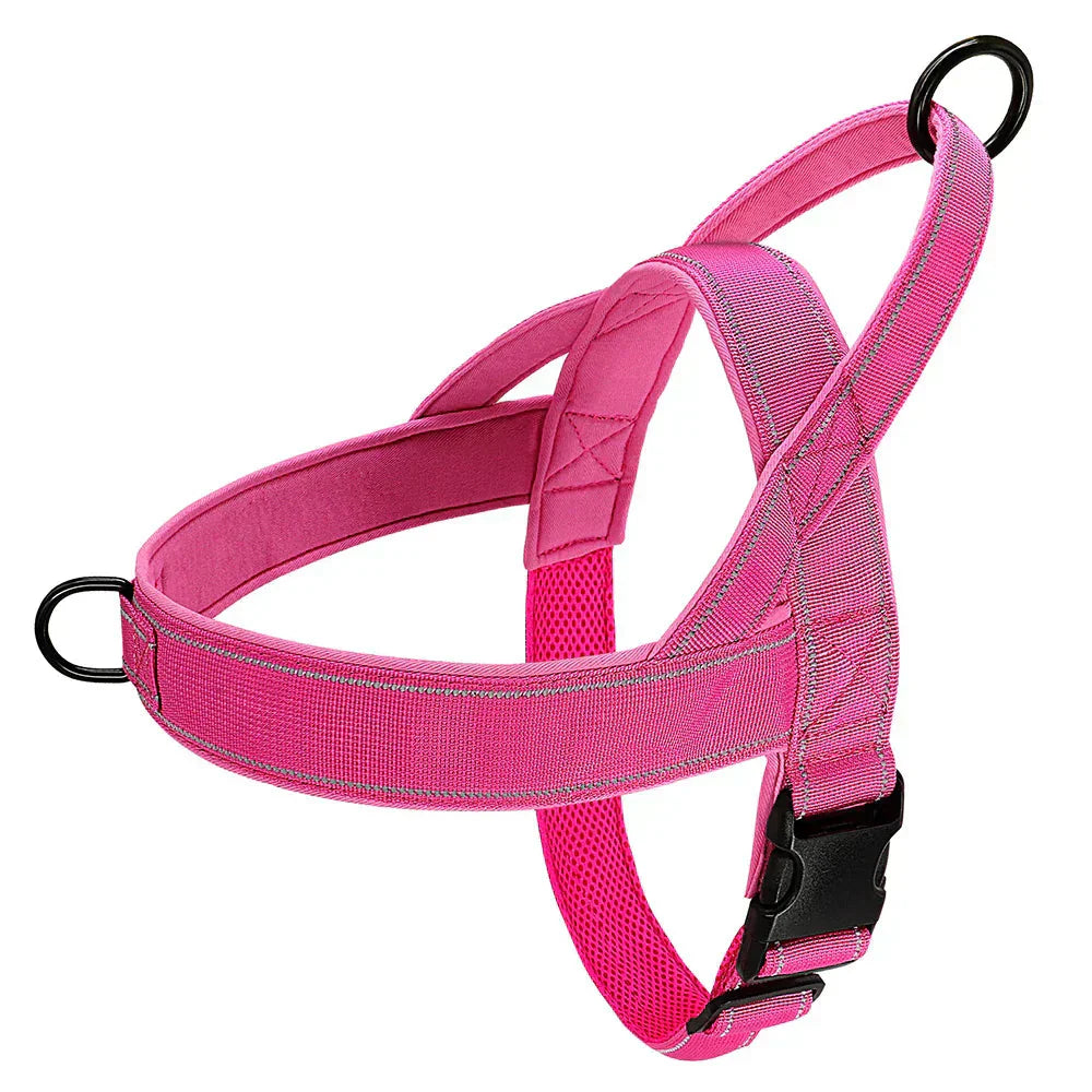NOUVEAU RICHE No-Pull-Hundegeschirr mit Reflektordetails Rosa
