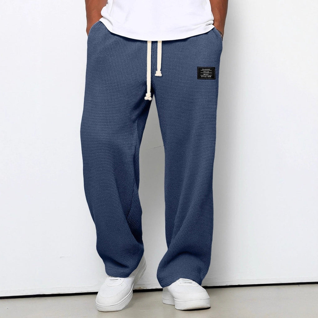 NOUVEAU RICHE Herrenhose Loose-Fit – Verstellbarer Bund & Bequeme Passform Blau