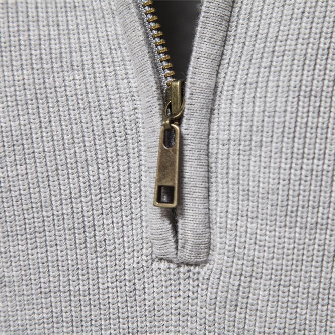 NOUVEAU RICHE Herrenpullover mit Troyer-Kragen – Weiche Oberfläche & Halber Reißverschluss