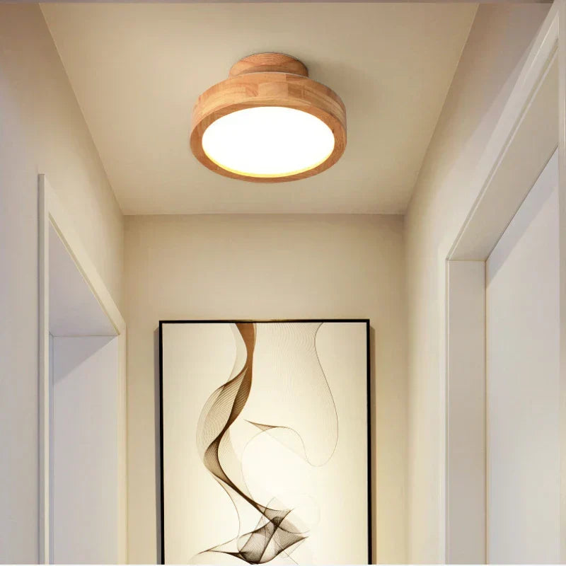 NOUVEAU RICHE Runde skandinavische Holz-Deckenleuchte – LED Deckenlampe aus Massivholz, Warmweiss oder Kaltweiss – NordicLuxe