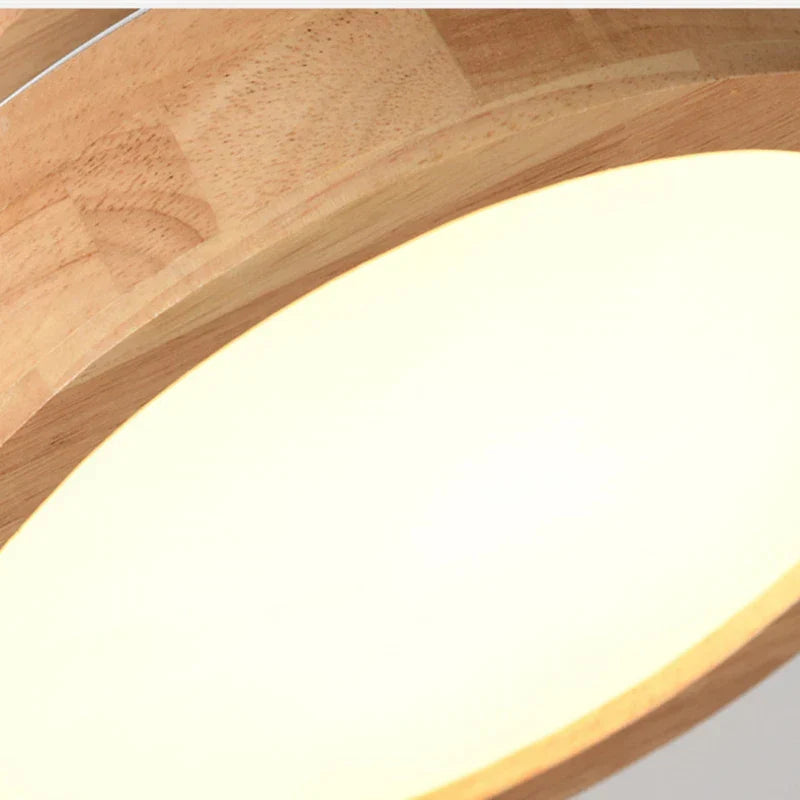 NOUVEAU RICHE Runde skandinavische Holz-Deckenleuchte – LED Deckenlampe aus Massivholz, Warmweiss oder Kaltweiss – NordicLuxe