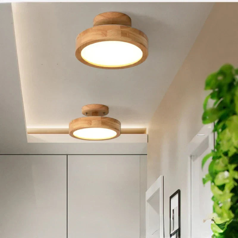 NOUVEAU RICHE Runde skandinavische Holz-Deckenleuchte – LED Deckenlampe aus Massivholz, Warmweiss oder Kaltweiss – NordicLuxe