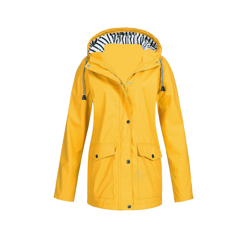 NOUVEAU RICHE Damen Regenjacke Wasserdicht Alltagstauglich Modern Design Gelb