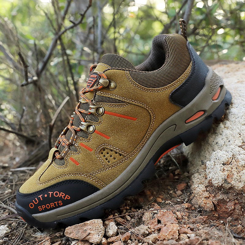 NOUVEAU RICHE Herren Stylische Wander Schuhe Griffige Sohle Terrains Khaki