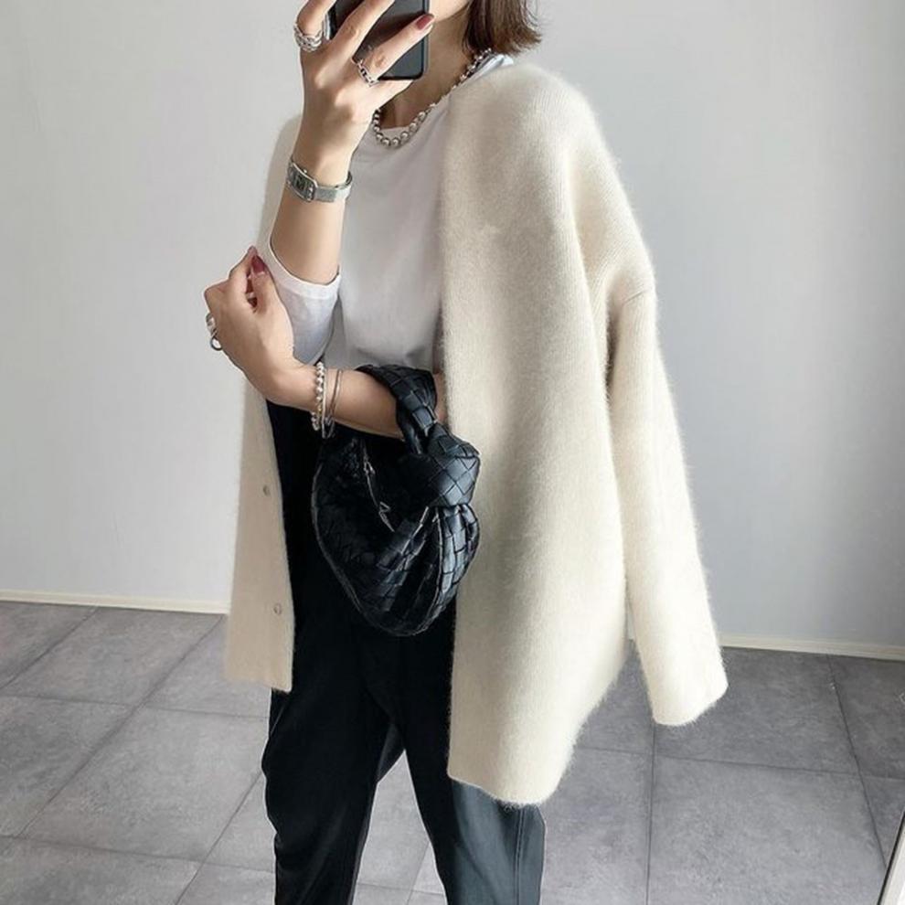 NOUVEAU RICHE Cozy Knit Cardigan for Women - Stylish and Comfortable Layering Piece for Fall and Winter Fashion