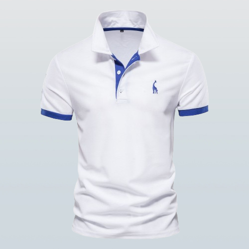 NOUVEAU RICHE Poloshirt Herren Slim Fit Kurzarm Stilvoll Und Elegant Wiiss