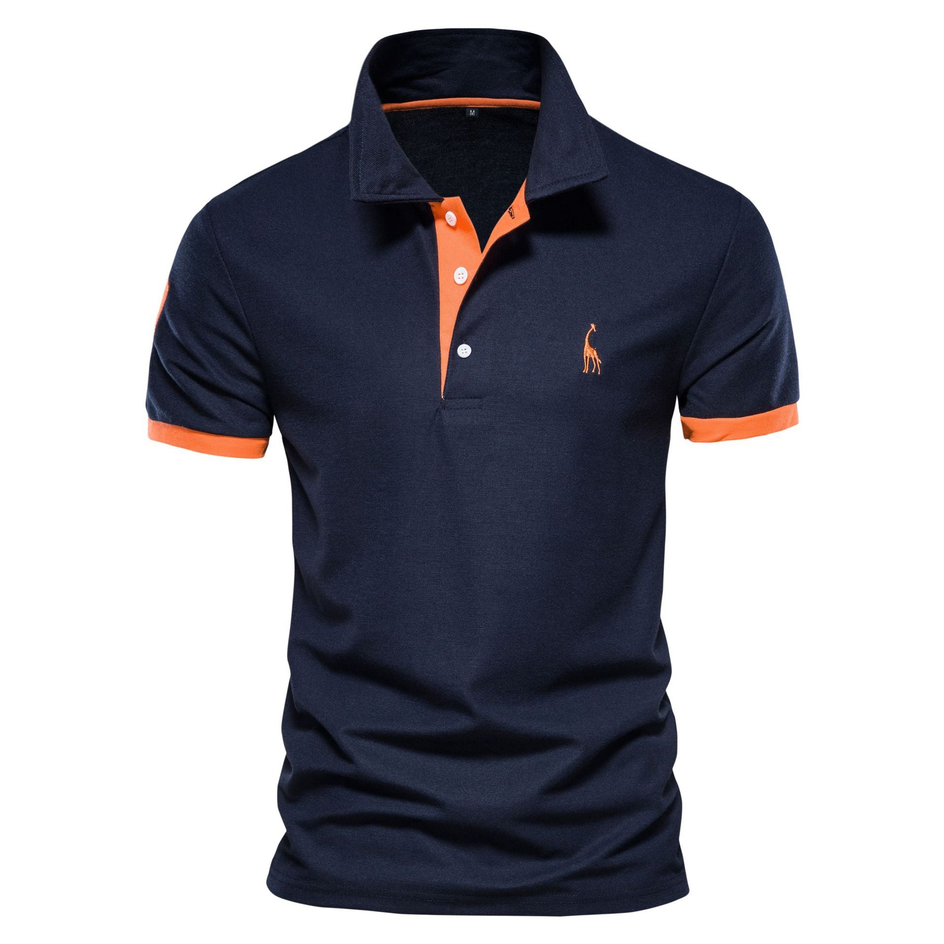 NOUVEAU RICHE Poloshirt Herren Slim Fit Kurzarm Stilvoll Und Elegant Marineblau