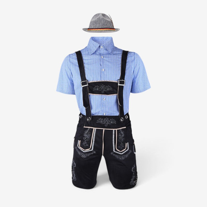 Bayerisches Kostümset für Herren mit Lederhose und Hemd
