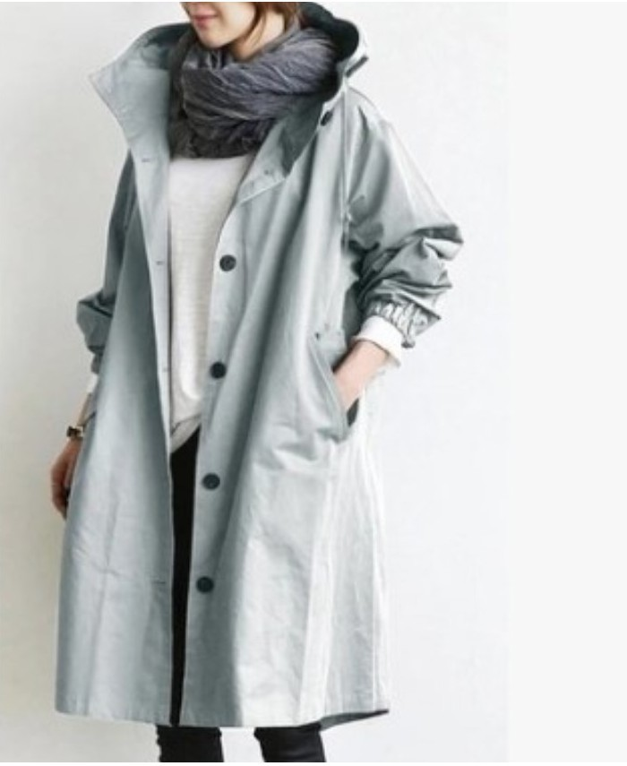 NOUVEAU RICHE Damen Regenjacke Mit Knopfverschluss Wind und Nässe Stil