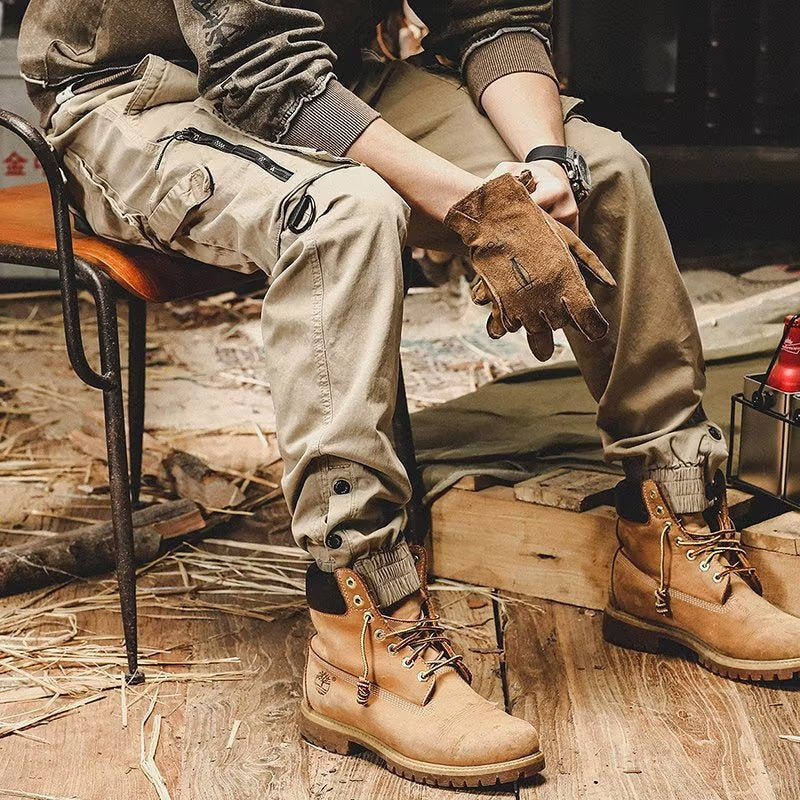 NOUVEAU RICHE Herren Cargo Hosen mit Lockere Passform und Reißverschluss aus 100 Prozent Baumwolle für Bequeme Alltagslooks