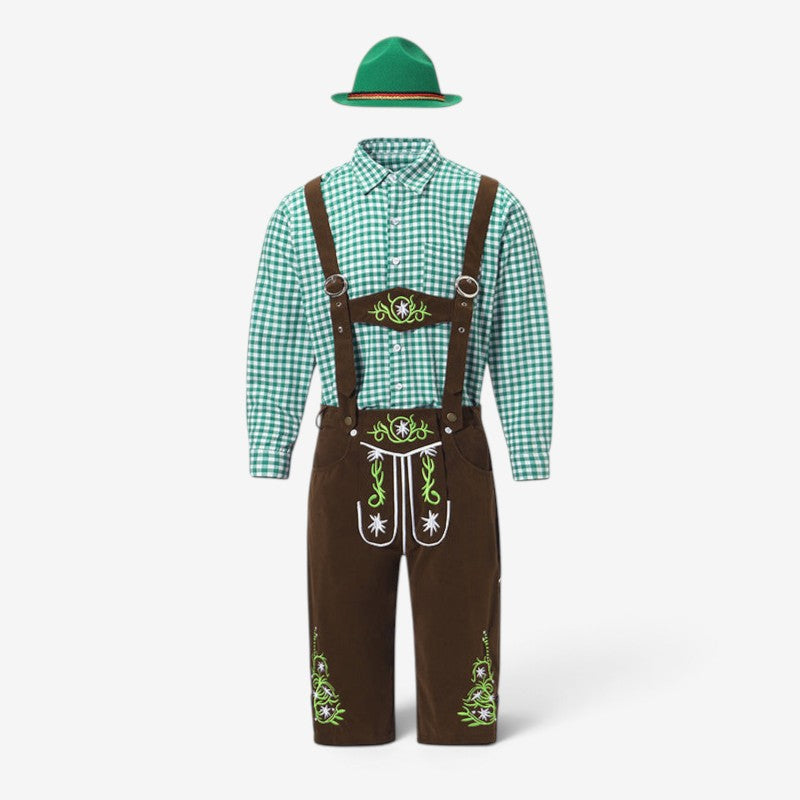 Bayerisches Kostümset für Herren mit Lederhose und Hemd