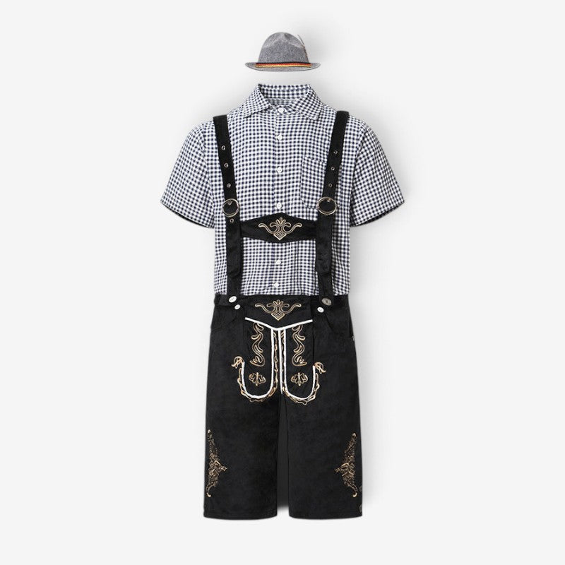 Bayerisches Kostümset für Herren mit Lederhose und Hemd