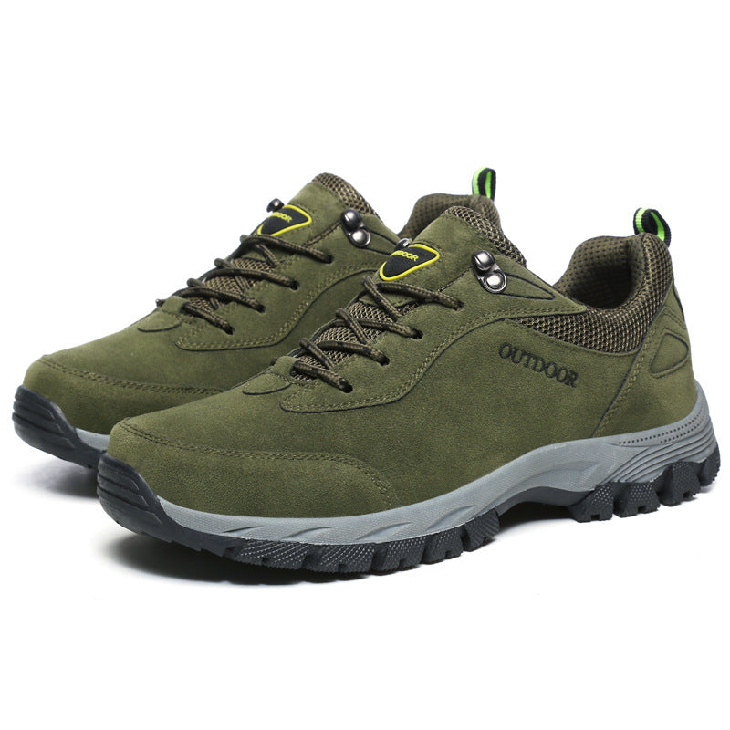NOUVEAU RICHE Herren Wander Schuhe Profilierte Außensohle Schnürschuhe Grün