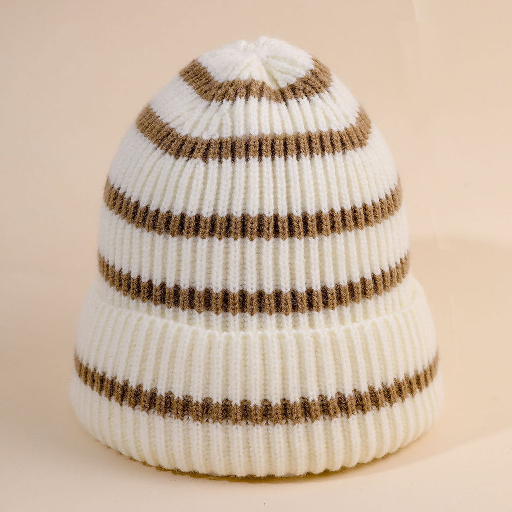 NOUVEAU RICHE Dôre | Damen Beanie-Mütze gestreift mit weichem Innenfutter
