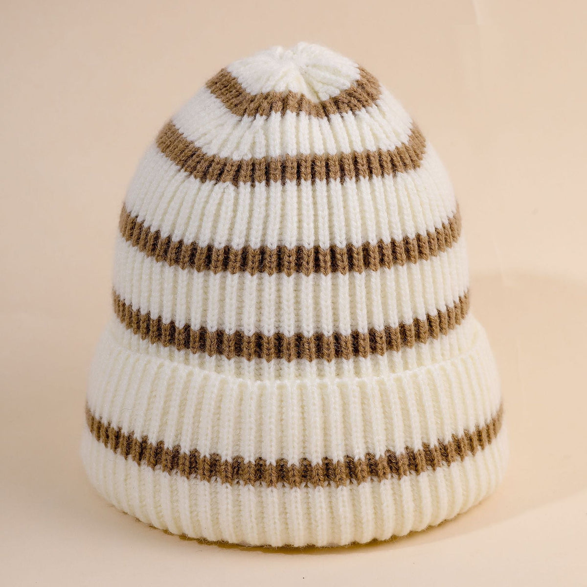 NOUVEAU RICHE Dôre | Damen Beanie-Mütze gestreift mit weichem Innenfutter