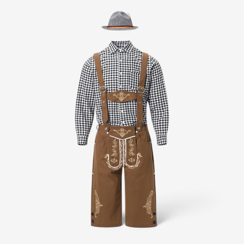 Bayerisches Kostümset für Herren mit Lederhose und Hemd