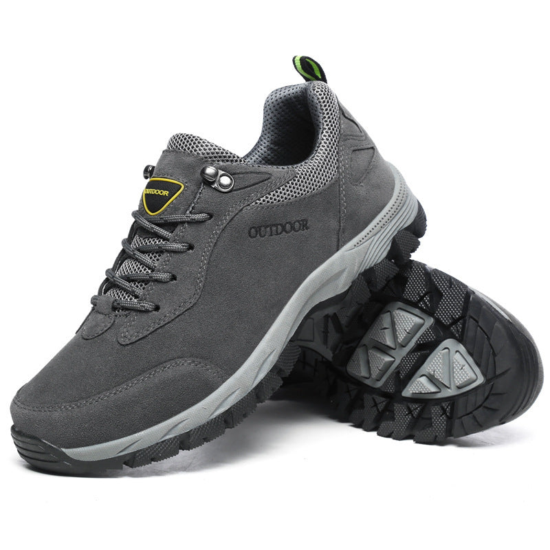 NOUVEAU RICHE Herren Wander Schuhe Profilierte Außensohle Schnürschuhe Grau