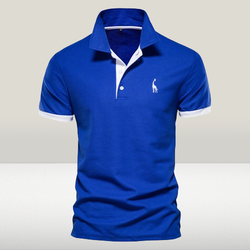 NOUVEAU RICHE Poloshirt Herren Slim Fit Kurzarm Stilvoll Und Elegant Blau