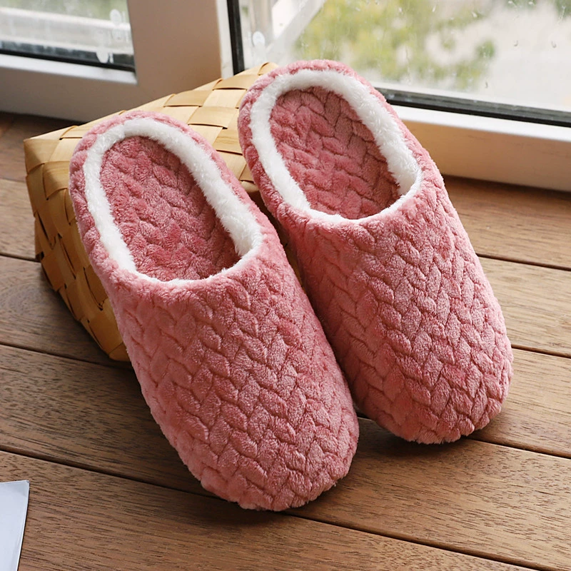 NOUVEAU RICHE Unisex Warme Und Weiche Hausschuhe Winter Weiche Polsterung Rosa