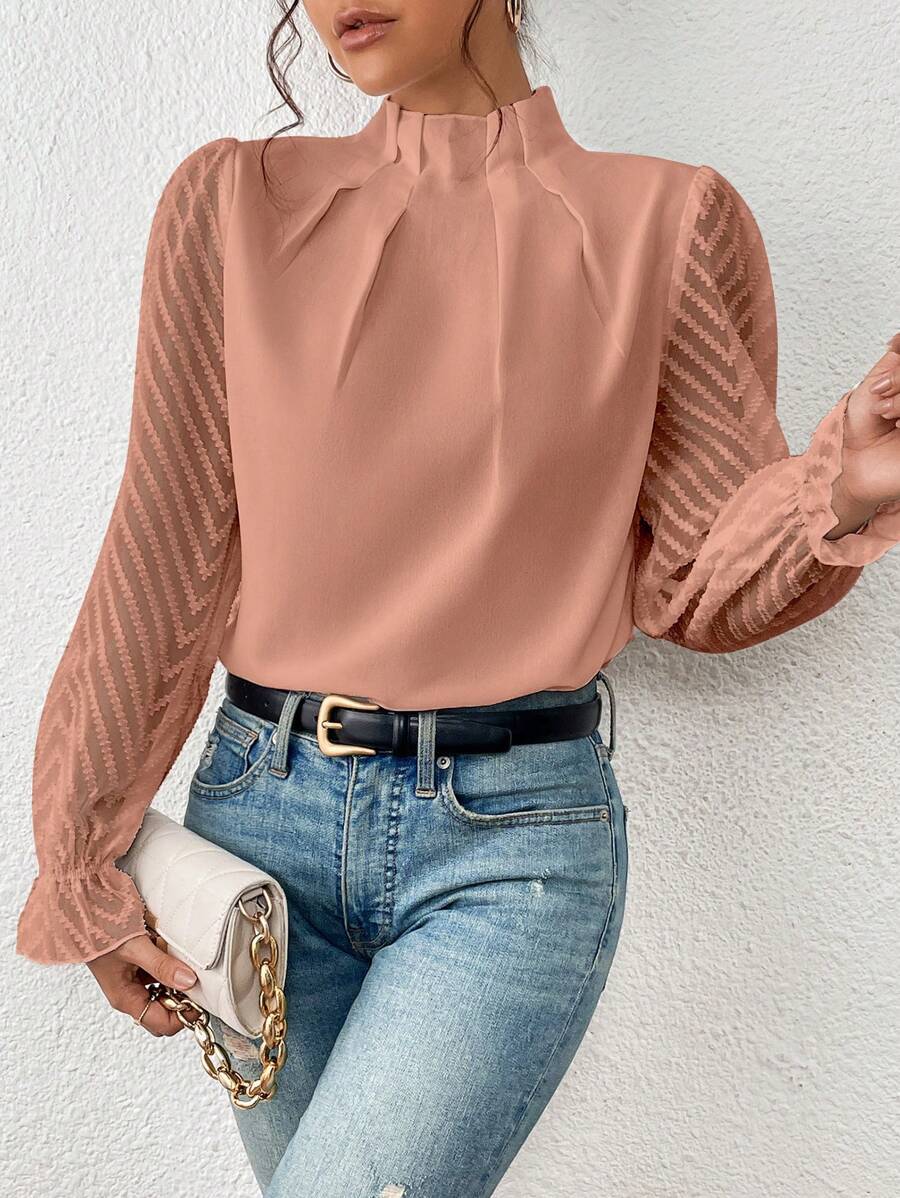 NOUVEAU RICHE Gemustertes Oberteil für Damen im Trend – Stylisches Damenoberteil mit einzigartigem Design für jede Gelegenheit Rosa