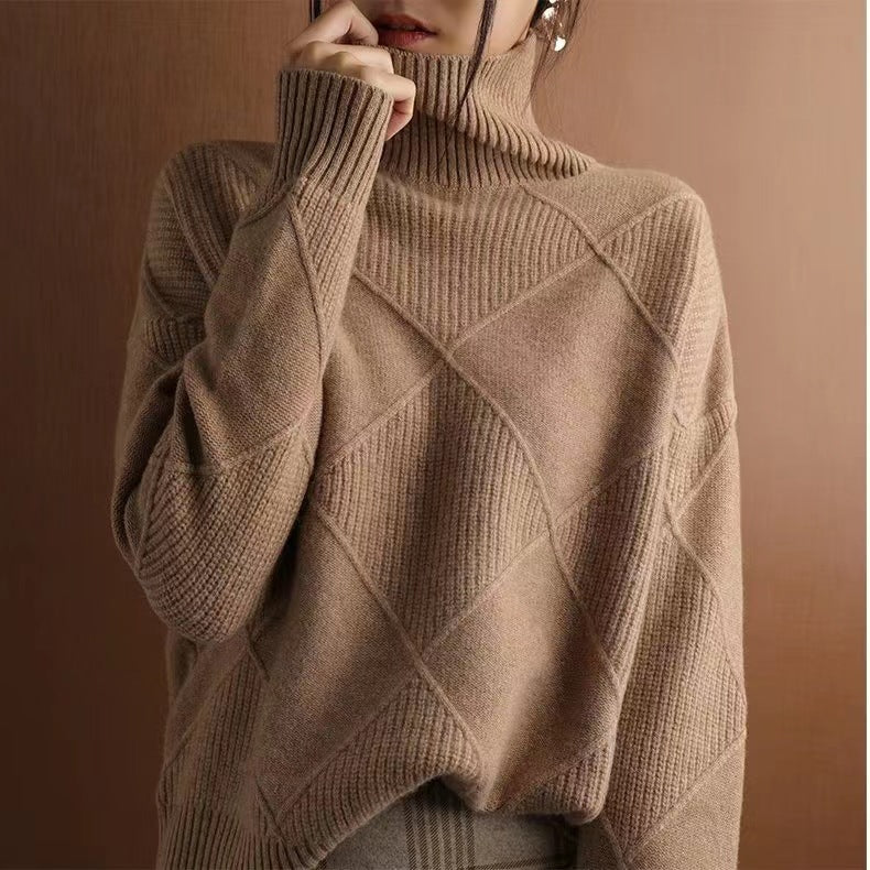 NOUVEAU RICHE Pullover Damen Weich Allround Tragbar Ganzjährig Elegant Braun