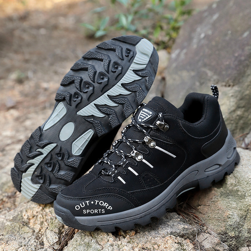 NOUVEAU RICHE Herren Stylische Wander Schuhe Griffige Sohle Terrains Schwarz