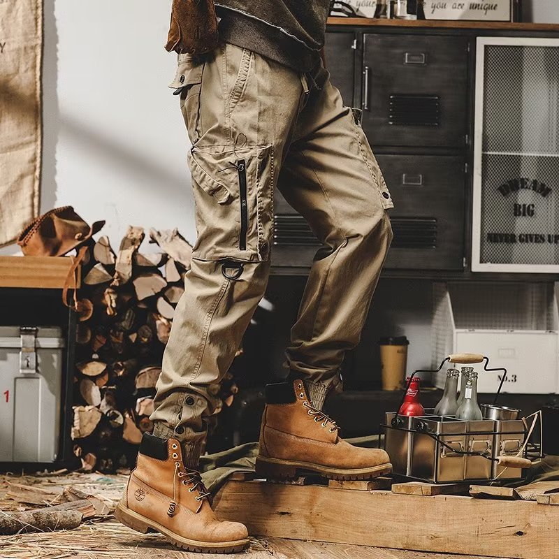 NOUVEAU RICHE Herren Cargo Hosen mit Lockere Passform und Reißverschluss aus 100 Prozent Baumwolle für Bequeme Alltagslooks