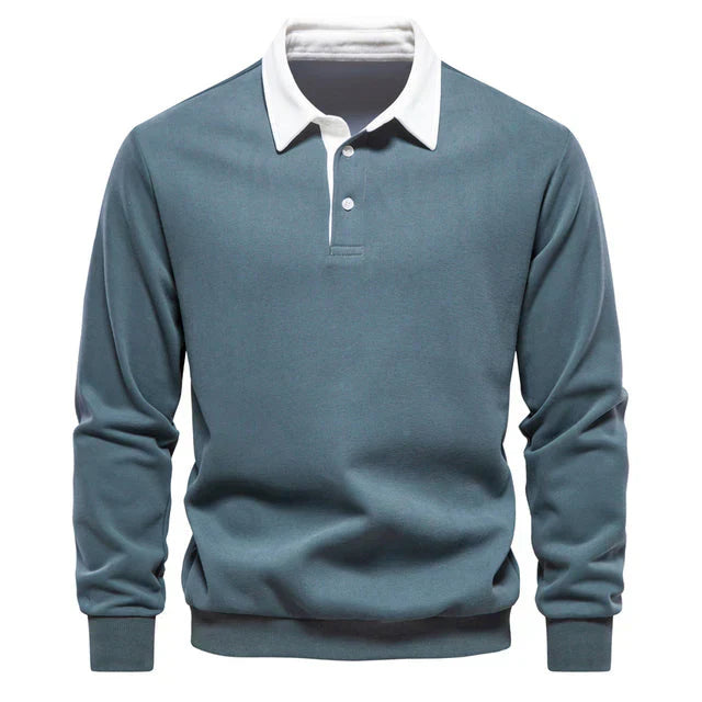 NOUVEAU RICHE Polohemd Herren Hochwertiges Material Bequemer Schnitt Grün