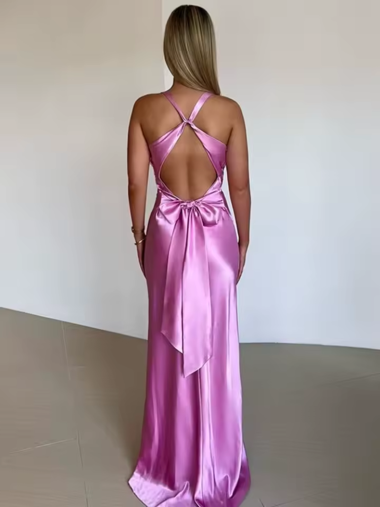 NOUVEAU RICHE Ärmelloses Partykleid Maxikleid Für Sommerliche Feiern Lila