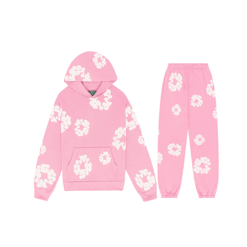NOUVEAU RICHE ModaDenim - Unisex Viral Floral Tracksuit mit ikonischen Drucken Pink