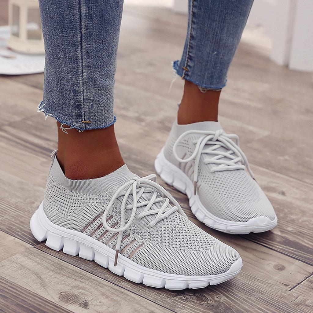 NOUVEAU RICHE Damen Sneaker Mit Extra Dämpfung Für Schmerzfreie Füße Grau