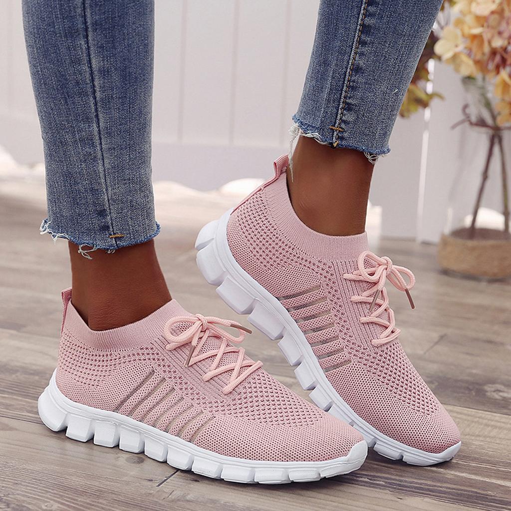 NOUVEAU RICHE Damen Sneaker Mit Extra Dämpfung Für Schmerzfreie Füße Rosa
