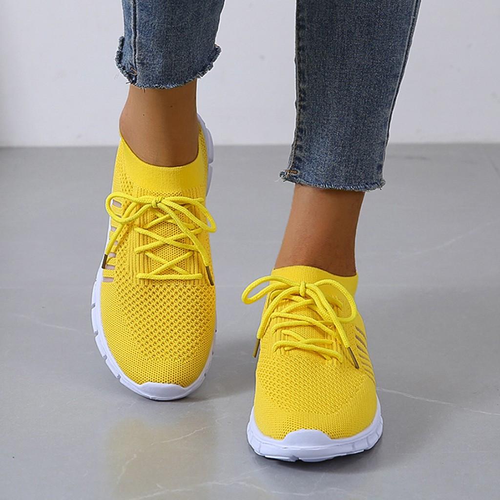 NOUVEAU RICHE Damen Sneaker Mit Extra Dämpfung Für Schmerzfreie Füße Gelb