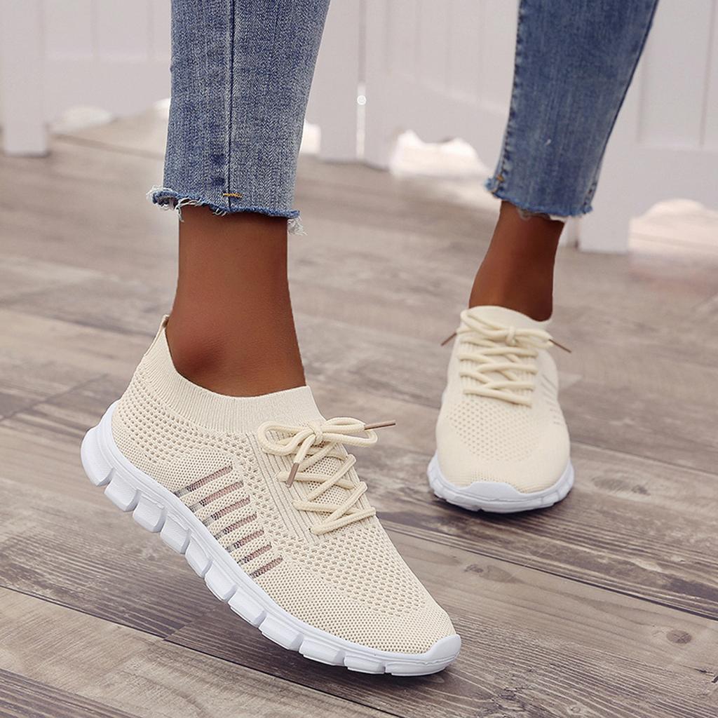 NOUVEAU RICHE Damen Sneaker Mit Extra Dämpfung Für Schmerzfreie Füße Beige