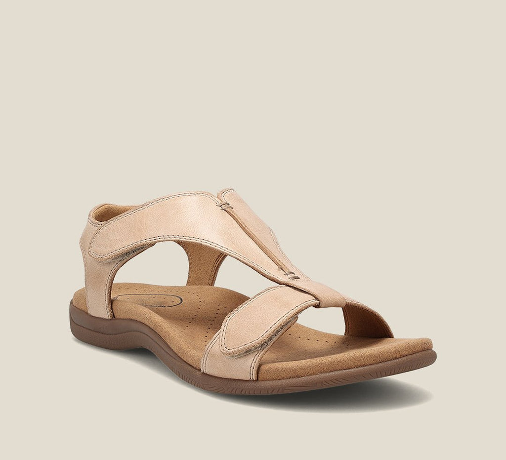 NOUVEAU RICHE Memoryschaum Sandalen Mit T Riemen Für Damen Komfort Beige