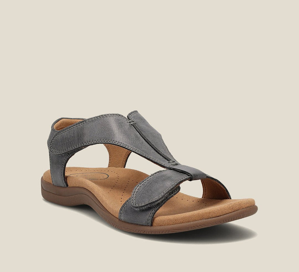 NOUVEAU RICHE Memoryschaum Sandalen Mit T Riemen Für Damen Komfort Grau