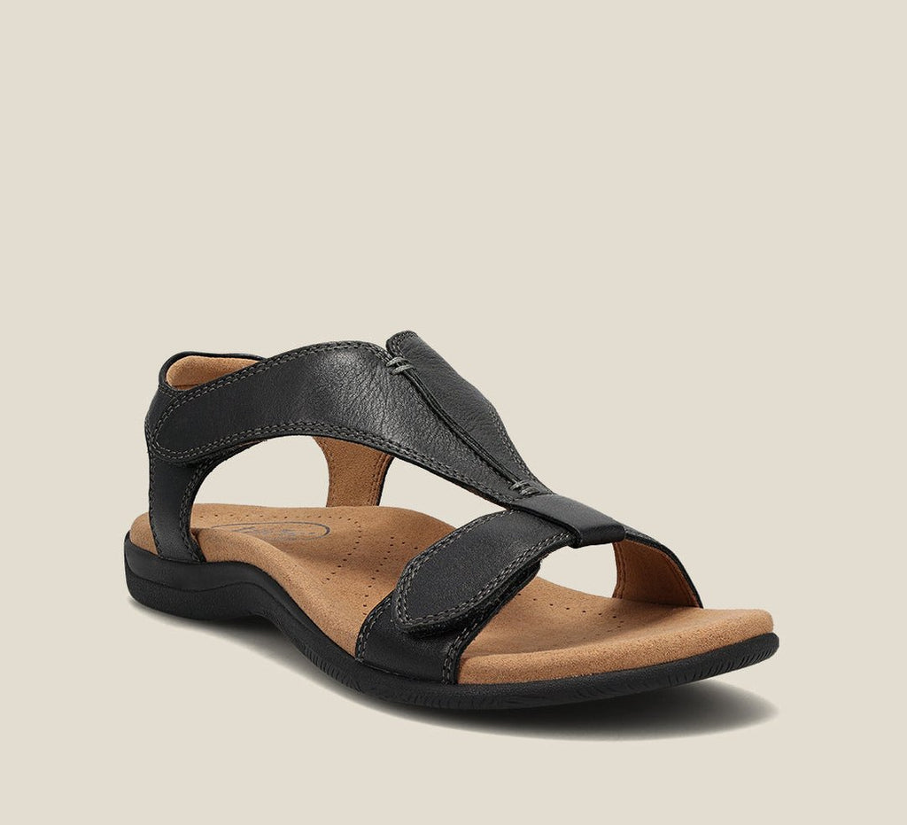 NOUVEAU RICHE Memoryschaum Sandalen Mit T Riemen Für Damen Komfort Schwarz