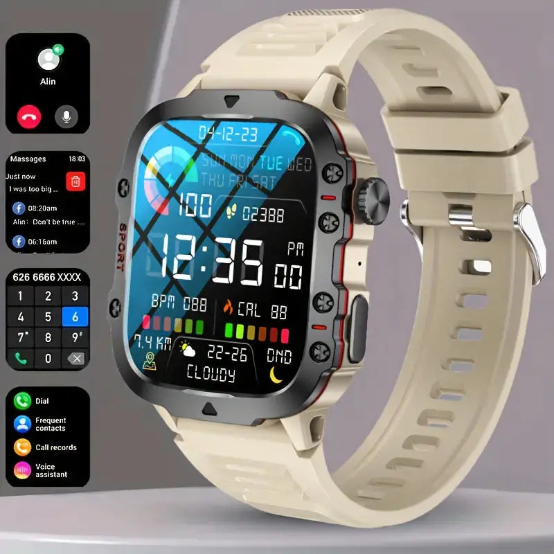 NOUVEAU RICHE Wasserdichte Outdoor-Smartwatch - TrailMate Beige