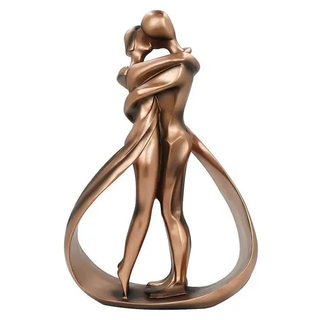 NOUVEAU RICHE Dekorative Skulptur Umarmender Figuren – Liebespaar Skulptur in Bronze-Optik, Romantische Deko & Geschenk – Seraphina
