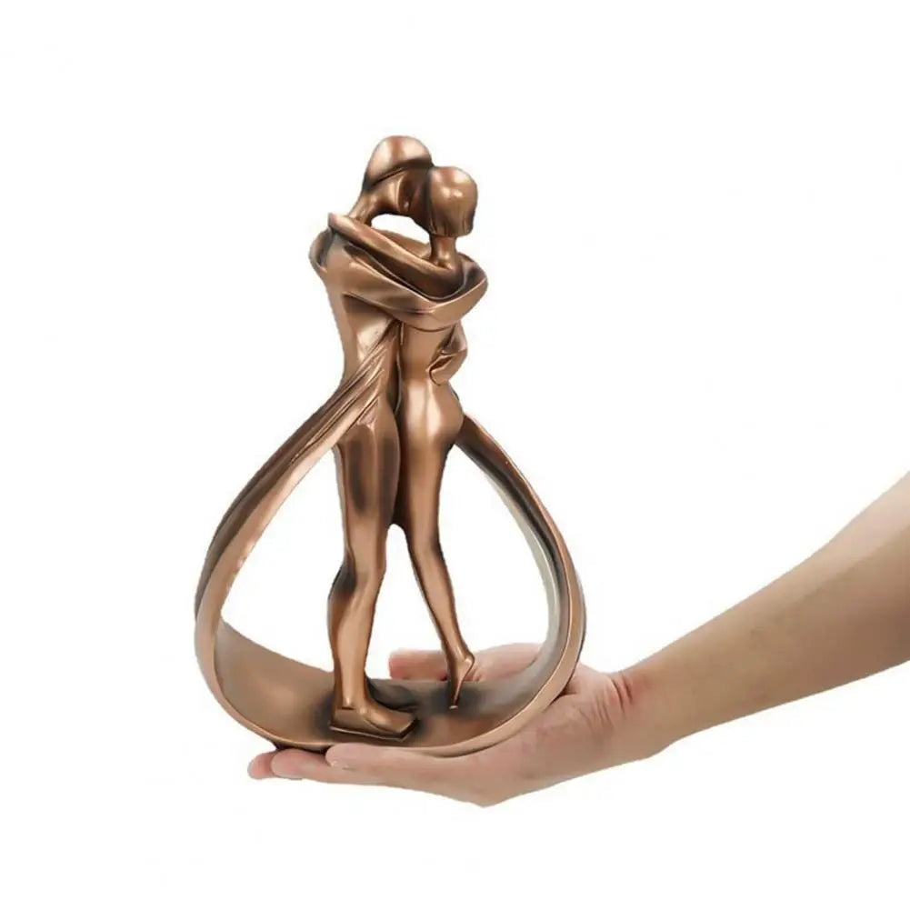 NOUVEAU RICHE Dekorative Skulptur Umarmender Figuren – Liebespaar Skulptur in Bronze-Optik, Romantische Deko & Geschenk – Seraphina