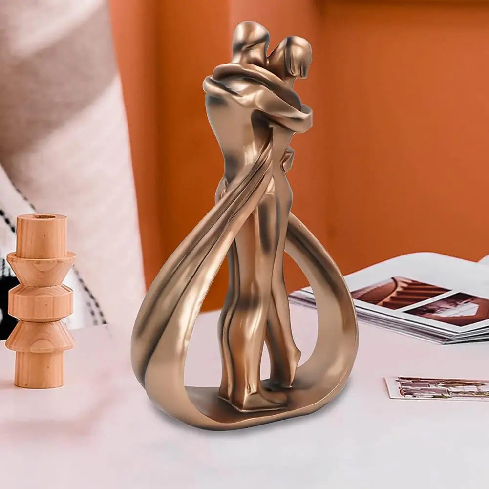 NOUVEAU RICHE Dekorative Skulptur Umarmender Figuren – Liebespaar Skulptur in Bronze-Optik, Romantische Deko & Geschenk – Seraphina
