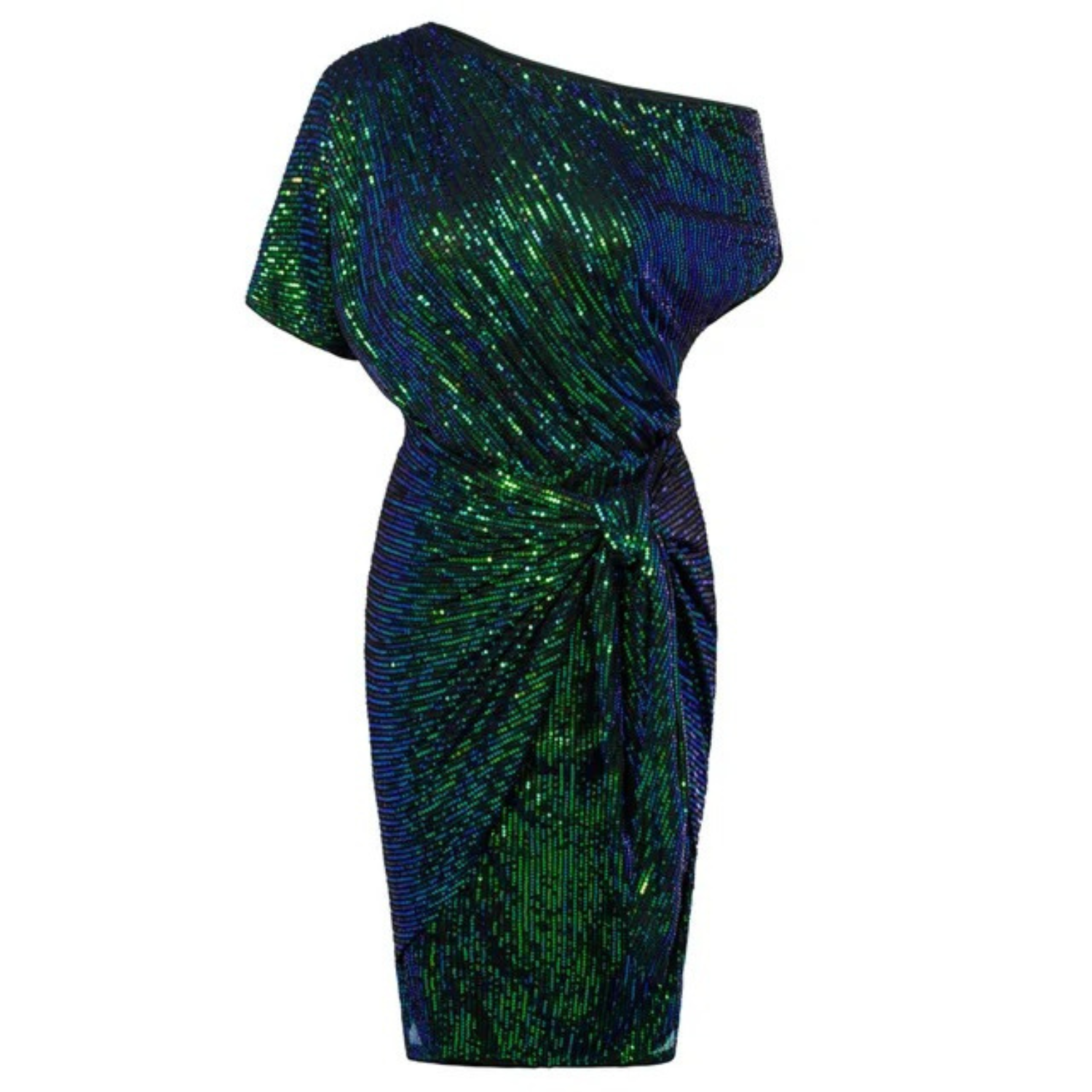 NOUVEAU RICHE Pailletten Cocktailkleid Damen Festliche Weihnachtsfeier Dunkelgrün