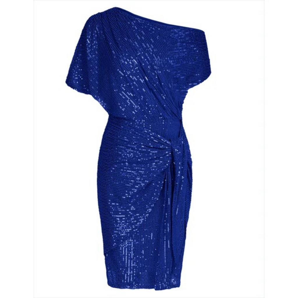 NOUVEAU RICHE Pailletten Cocktailkleid Damen Festliche Weihnachtsfeier Blau