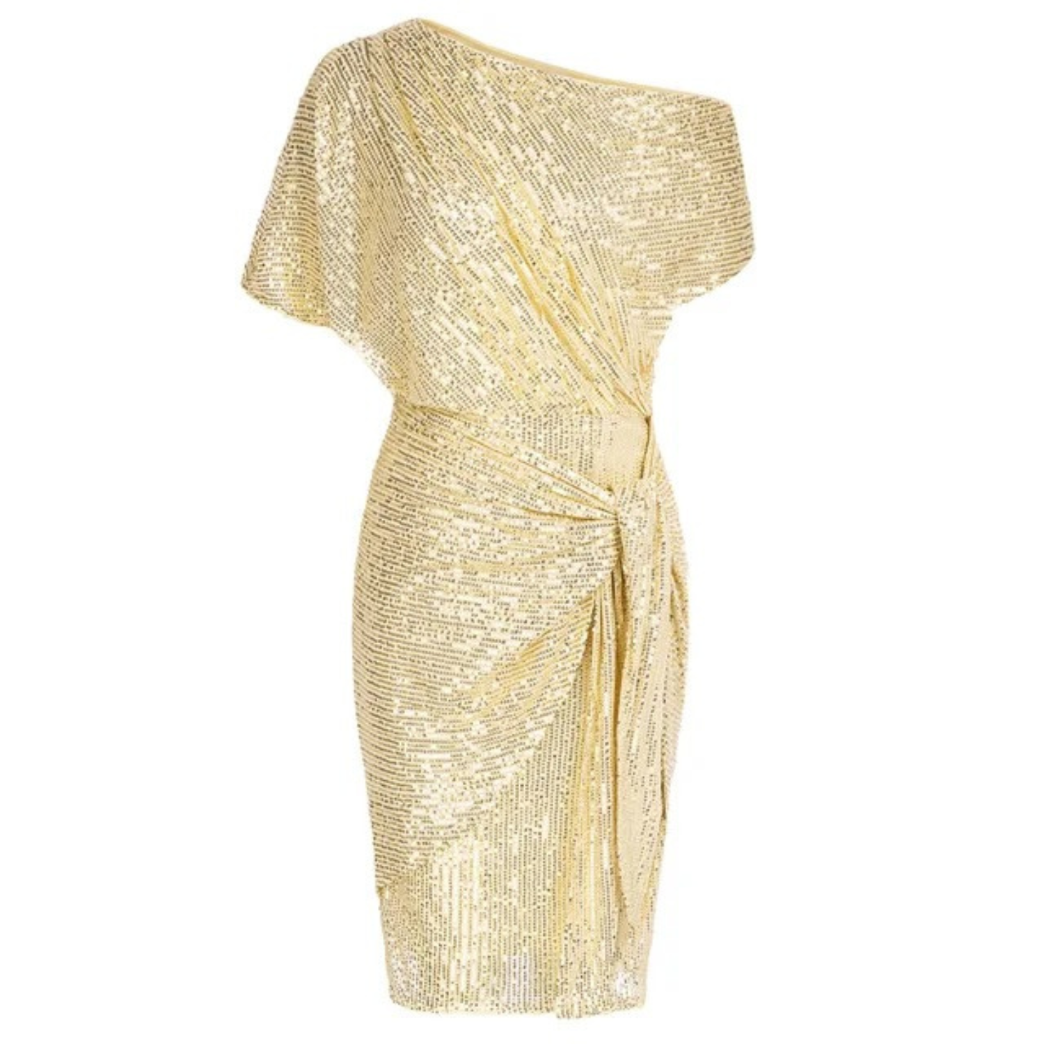 NOUVEAU RICHE Pailletten Cocktailkleid Damen Festliche Weihnachtsfeier Gelbbraun