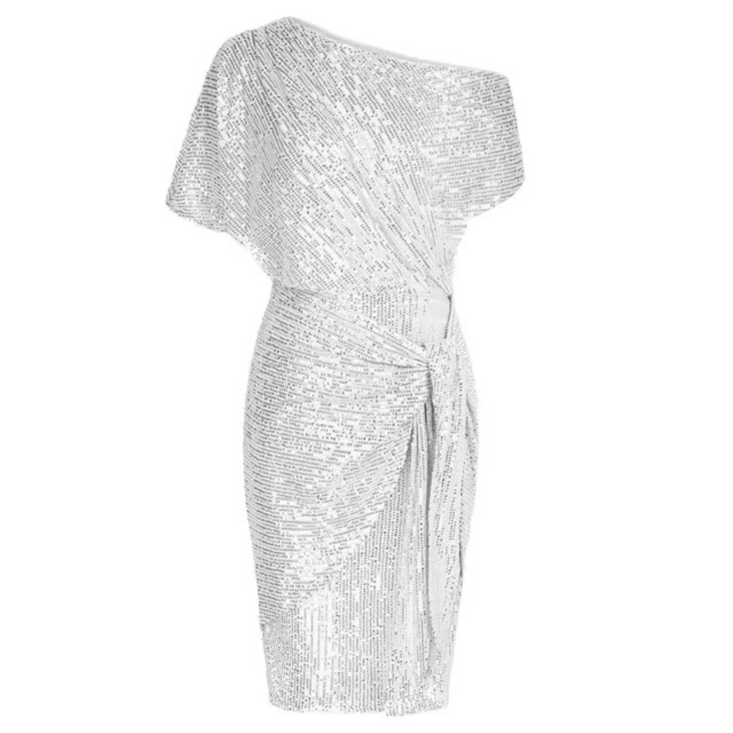 NOUVEAU RICHE Pailletten Cocktailkleid Damen Festliche Weihnachtsfeier Weiß