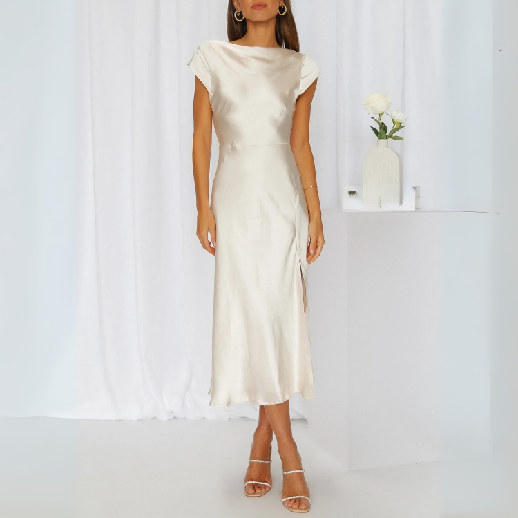 NOUVEAU RICHE Pailletten Cocktailkleid Damen Glitzer Für Partys Hochzeiten Champagner