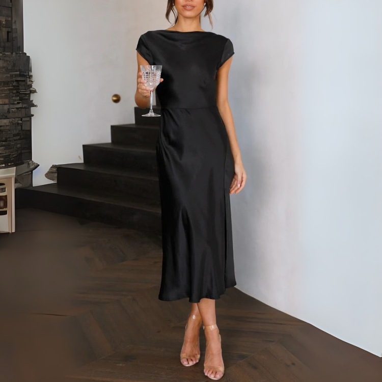 NOUVEAU RICHE Pailletten Cocktailkleid Damen Glitzer Für Partys Hochzeiten Schwarz